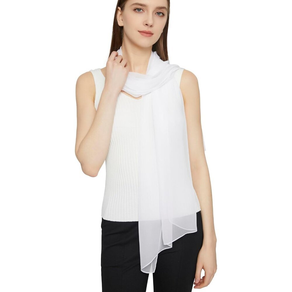 Long Chiffon Sheer Scarf For womens